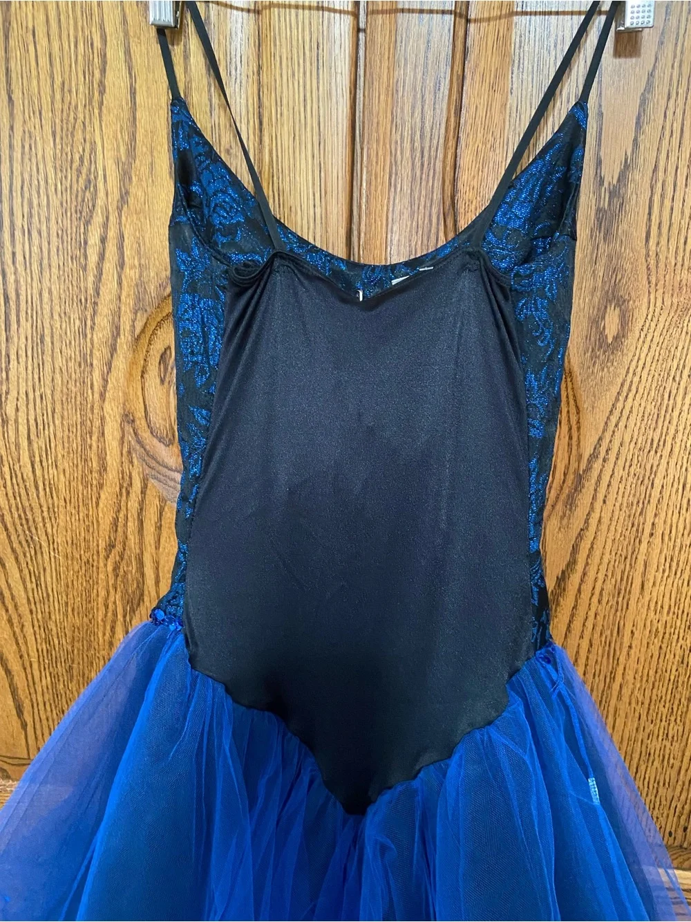 Blue Black Sparkle Tutu Leotard Tulle High-Low Party Dress Dance Girls Large